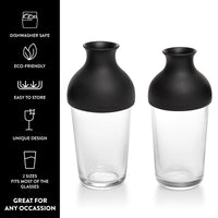 Thumbnail for Blomma 2 Pcs Black Small Flex Topper Vase Lids for Glass – Modern Flower Vase Topper – Fit to Any Wine Glass or Water Glass - liquidation.store