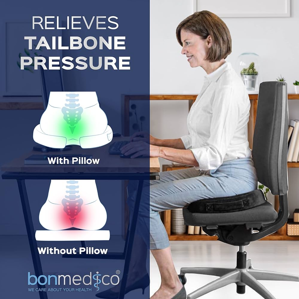 Bonmedico Orthopaedic Gel Seat/Desk Cushion - Blue - liquidation.store