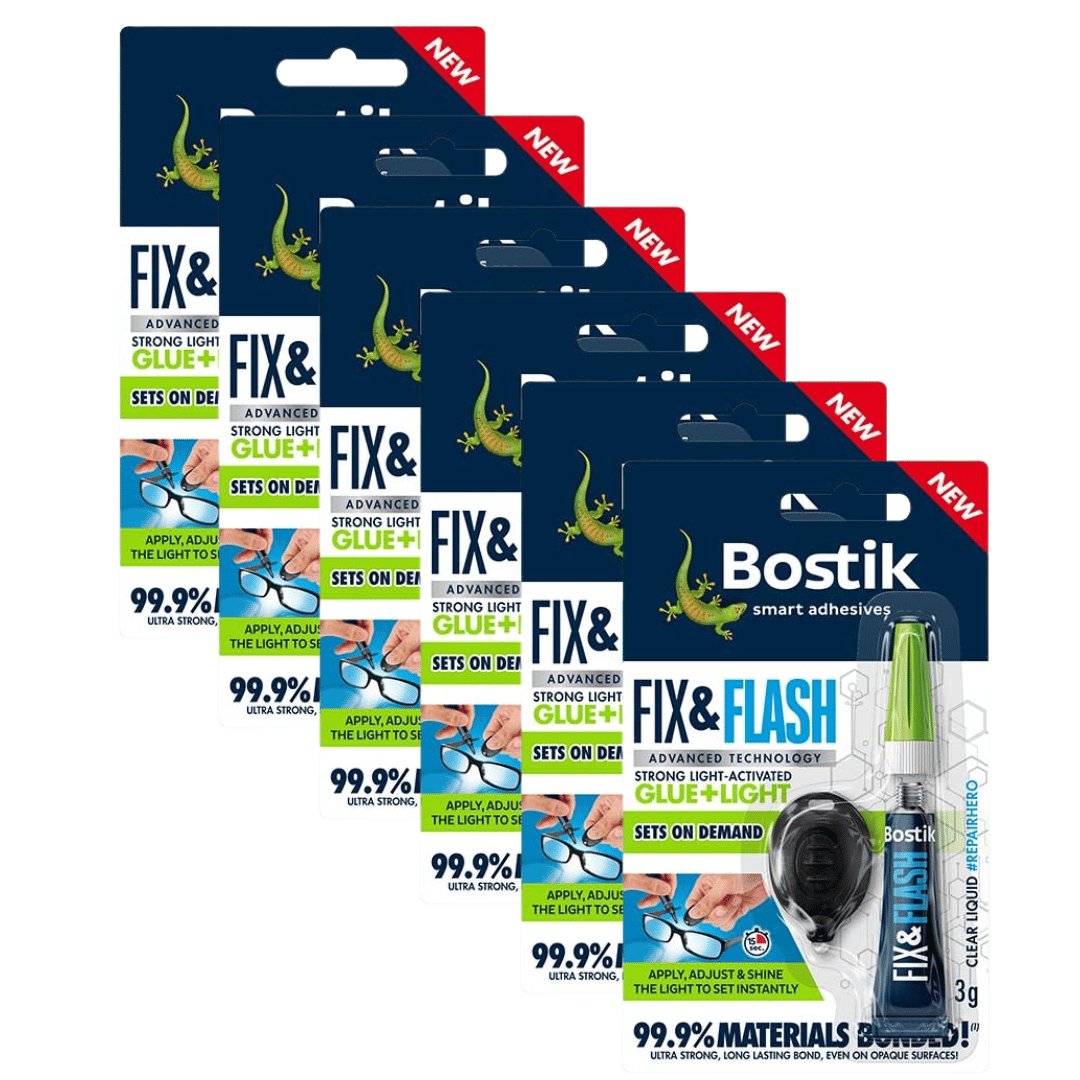 Bostik Fix & Flash Adhesive UV Light Activated All Purpose 3g Glue (2  Packs)