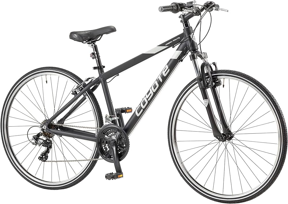 Coyote URBAN Gents's Hybrid Bike With 700C Wheels 22-Inch Frame, 18-Speed Shimano Gearing & Shimano EZ Fire Shifters - liquidation.store