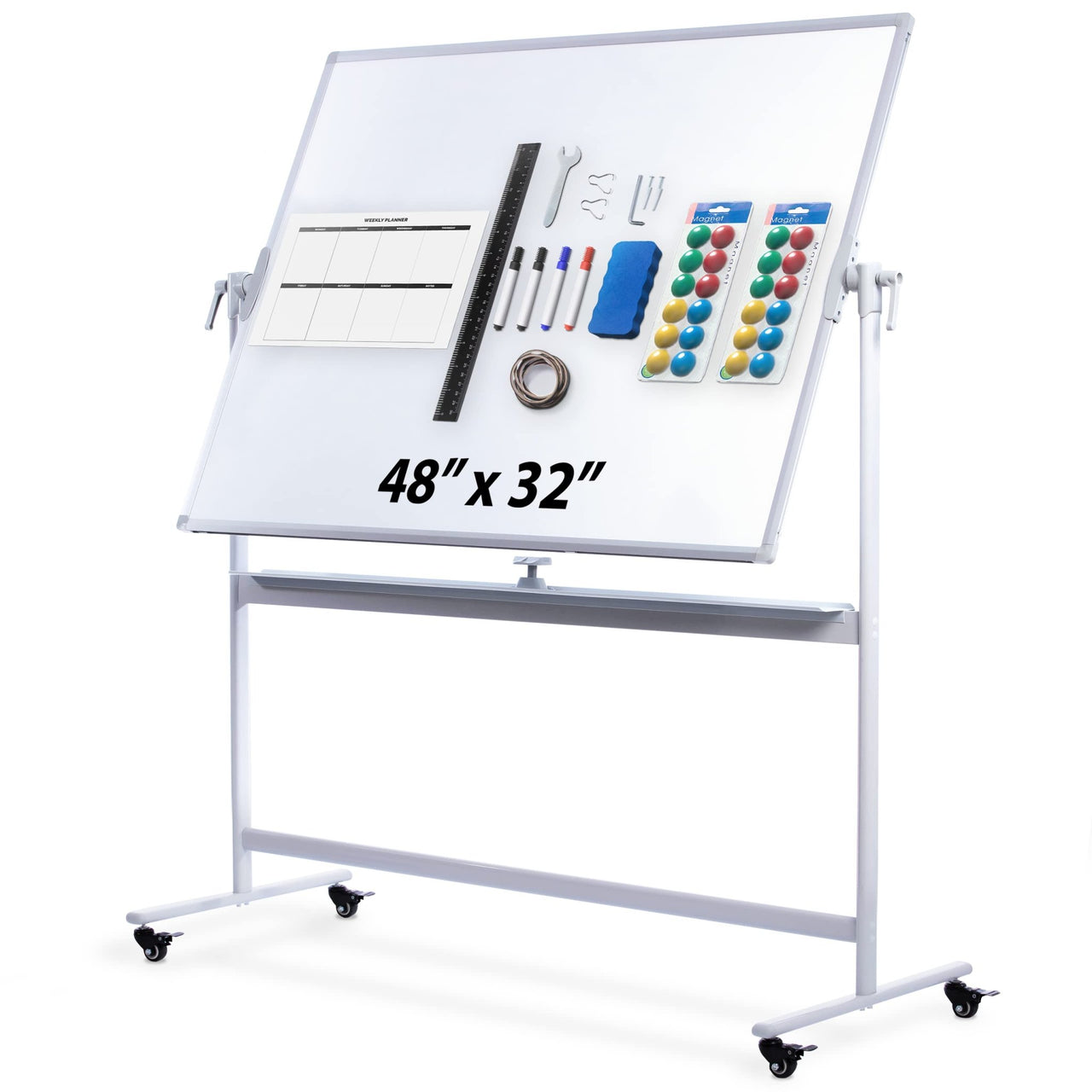 CREATIVE SPACE White Board - Large 32x48 Inch Mobile Magnetic Whiteboard with Stand - liquidation.store
