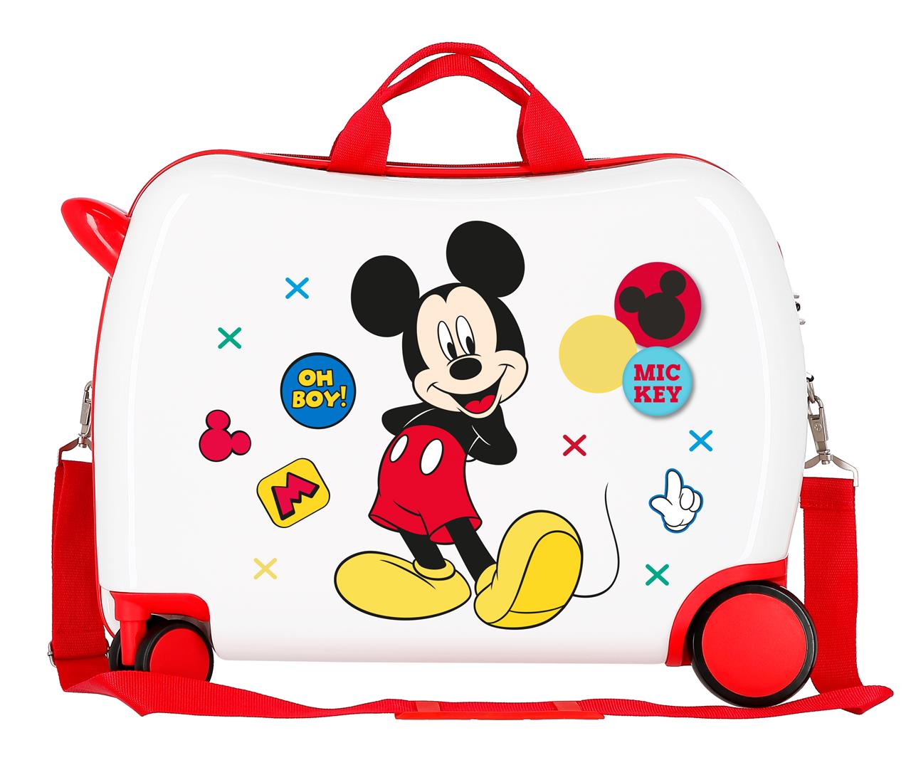 Disney Mickey Mouse Red White Ride on Kids Suitcase - Oh Boy! - liquidation.store