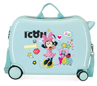 Thumbnail for Disney Minnie Mouse Turquoise Ride on Kids Suitcase - Minnie Enjoy - liquidation.store