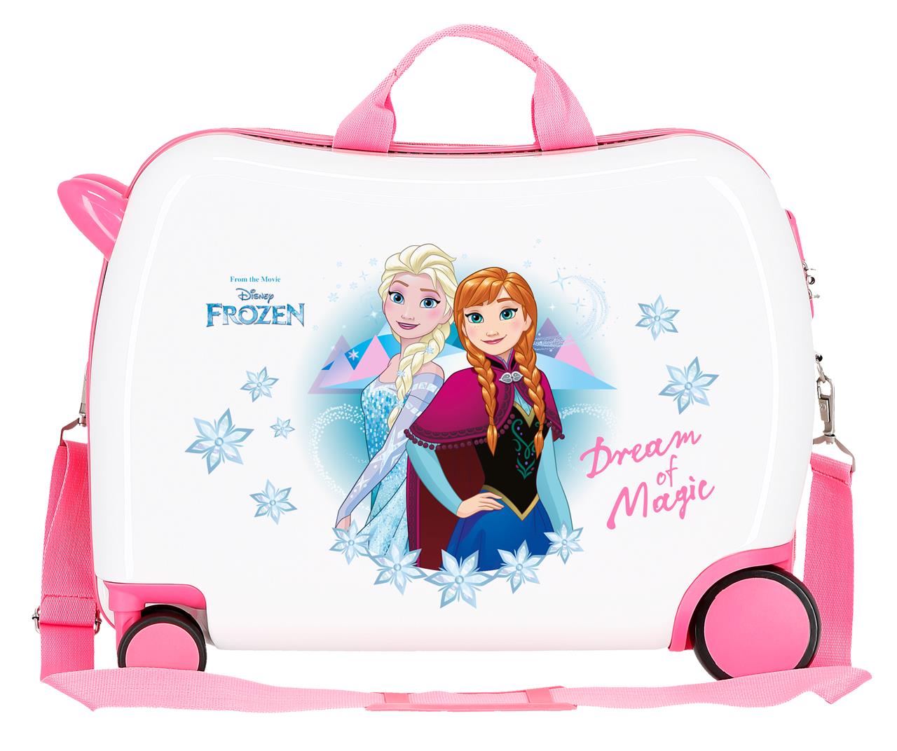 Frozen Red Pink White Ride on Kids Suitcase - Elsa Magic - liquidation.store
