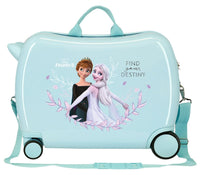 Thumbnail for Frozen Ride on Kids Suitcase Turquoise - Elsa Magic - liquidation.store