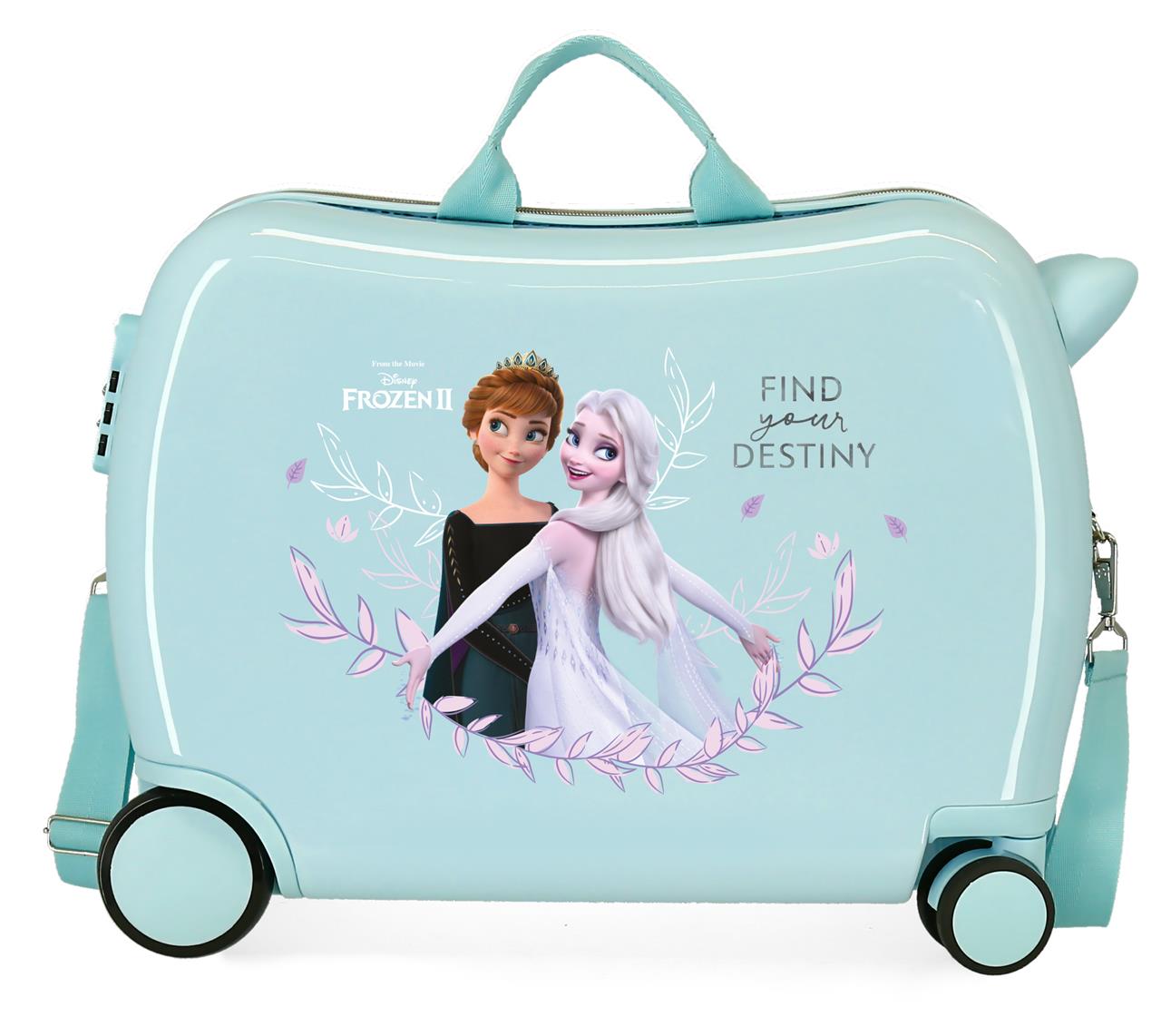 Frozen Ride on Kids Suitcase Turquoise - Elsa Magic - liquidation.store