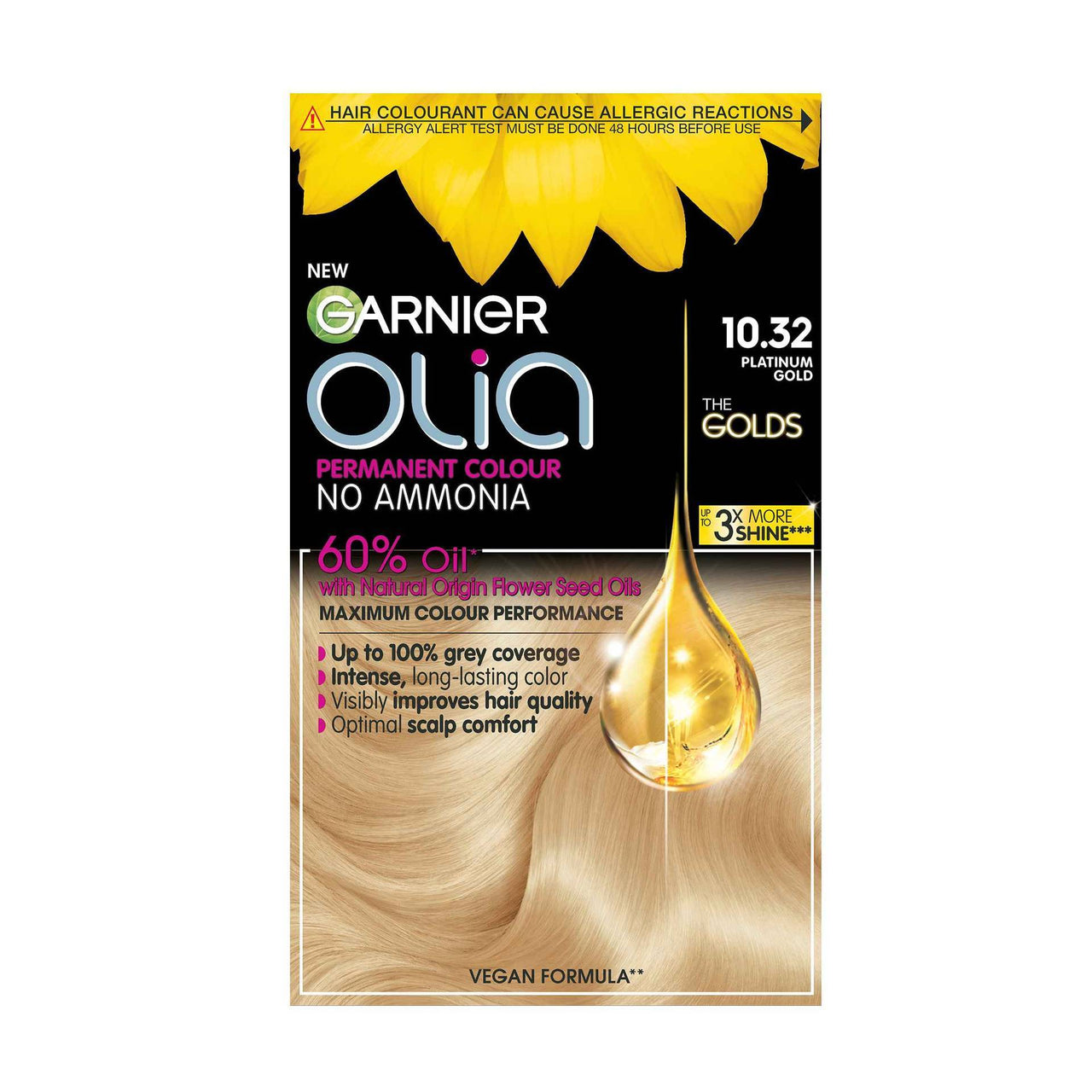 Garnier Olia Permanent Hair Dye - Platinum Gold 10.32 - liquidation.store
