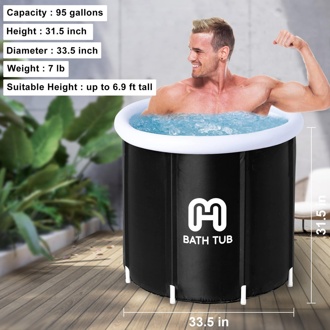 HotMax Portable Ice Bath Cold Water Therapy - Large - liquidation.store