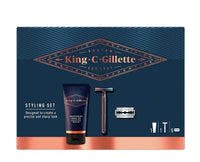 Thumbnail for King C Gillette 7 Piece Styling Gift Set. Shave Gel 150ml, Double Edge Razor with 5 Double Edge Razor Blades - liquidation.store