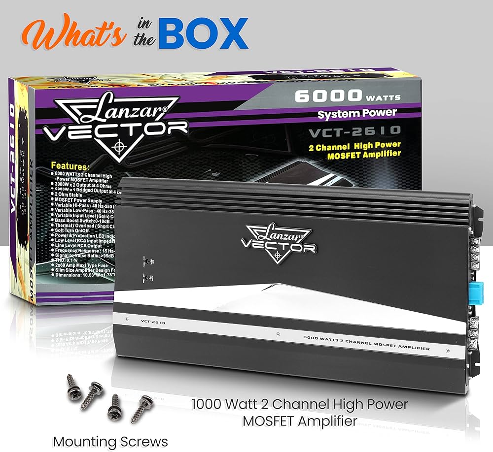 Lanzar VCT2610 6000Watt 2 Channel Car Audio Stereo High Power Amplifier Amp - liquidation.store