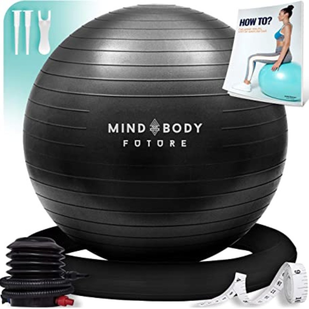 Mind Body Future Exercise Yoga Pregnancy Ball with Stability Ring & Pump - liquidation.store