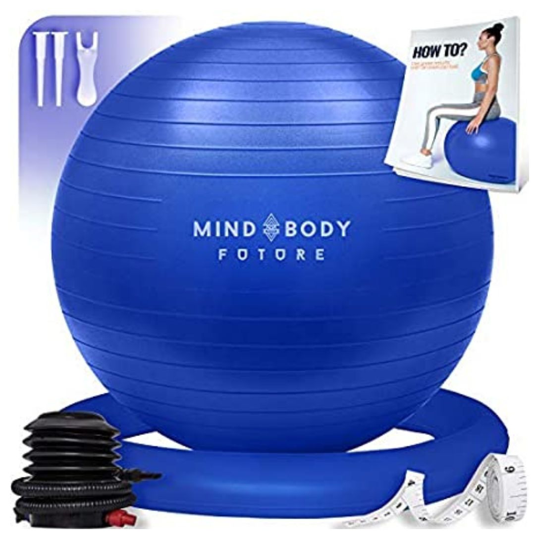 Mind Body Future Exercise Yoga Pregnancy Ball with Stability Ring & Pump - liquidation.store
