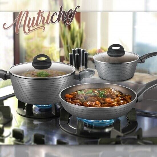 Nutrichef 12 piece Kitchen Set - Grey - liquidation.store