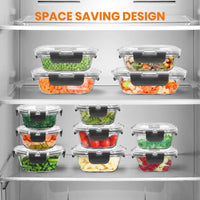 Thumbnail for Nutrichef 24-Piece Superior Glass Food Storage Containers - Red - liquidation.store