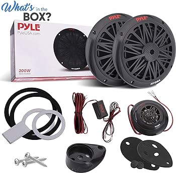 PYLE 200 Watt Marine Boat Speaker System - 6.5" PLMR6KB x 2 - liquidation.store