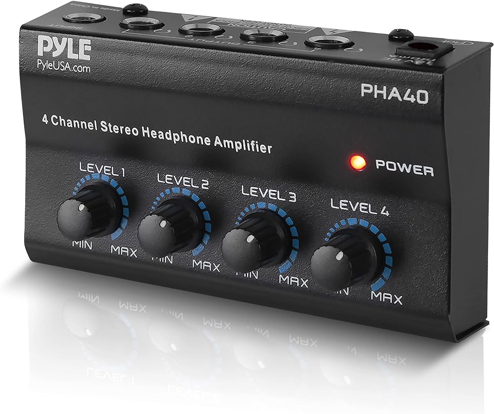 Pyle 4-Channel Portable Stereo Headphone Amplifier PHA40 - liquidation.store