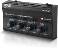 Thumbnail for Pyle 4-Channel Portable Stereo Headphone Amplifier PHA40 - liquidation.store