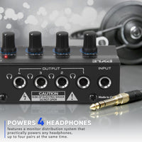 Thumbnail for Pyle 4-Channel Portable Stereo Headphone Amplifier PHA40 - liquidation.store