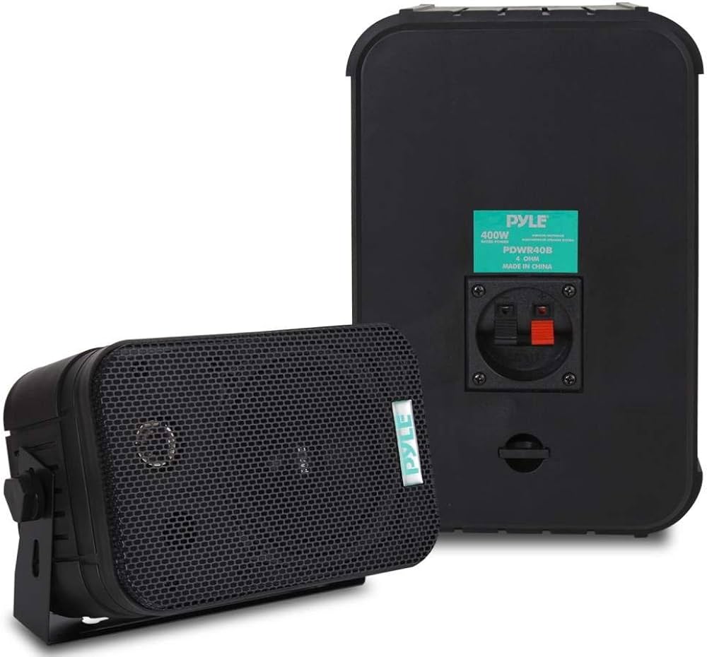 PYLE Dual Waterproof 400W Outdoor Speaker System - 5.25'' Black PWWR40B - liquidation.store