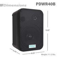 Thumbnail for PYLE Dual Waterproof 400W Outdoor Speaker System - 5.25'' Black PWWR40B - liquidation.store