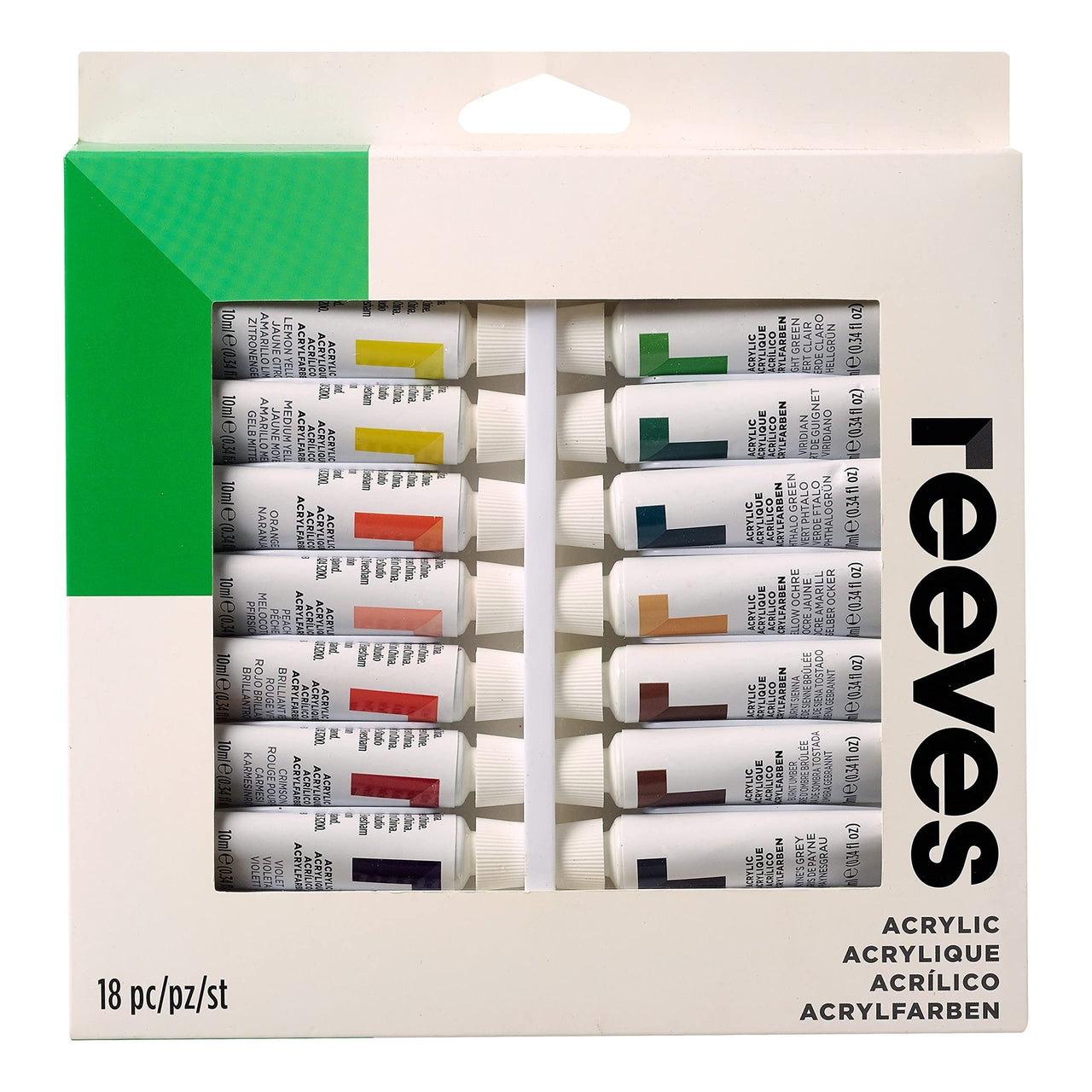 Reeves Acrylic Paint Set - Water-based Paints - 18 x 10ml - liquidation.store