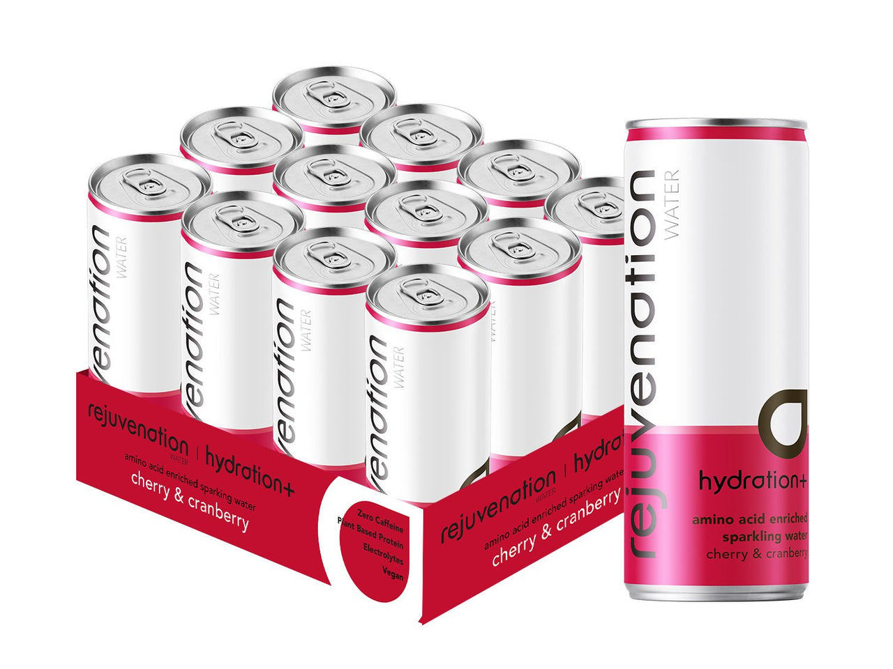 Rejuvenation Water Hydration+ Cherry & Cranberry - 24 cans - liquidation.store