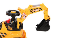 Thumbnail for Ricco 2-in-1 Kids Digger Excavator Grabber Bulldozer with Helmet Foot to Floor Ride On Toy - liquidation.store