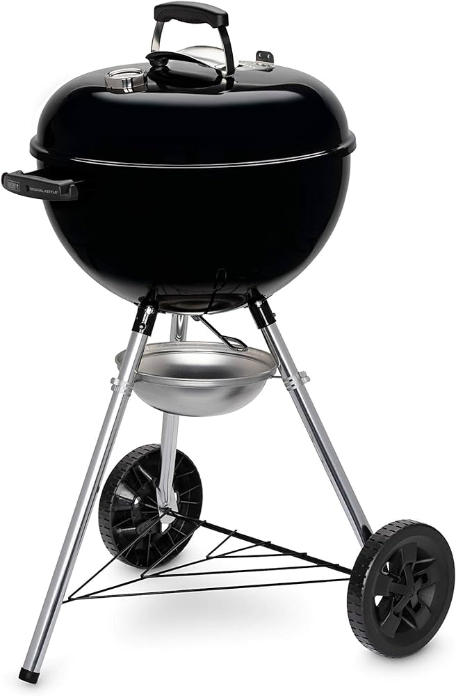 Weber Original Kettle Charcoal Grill Barbecue, 47cm | E-4710 BBQ Grill with Lid Cover, Thermometer, Stand & Wheels - liquidation.store